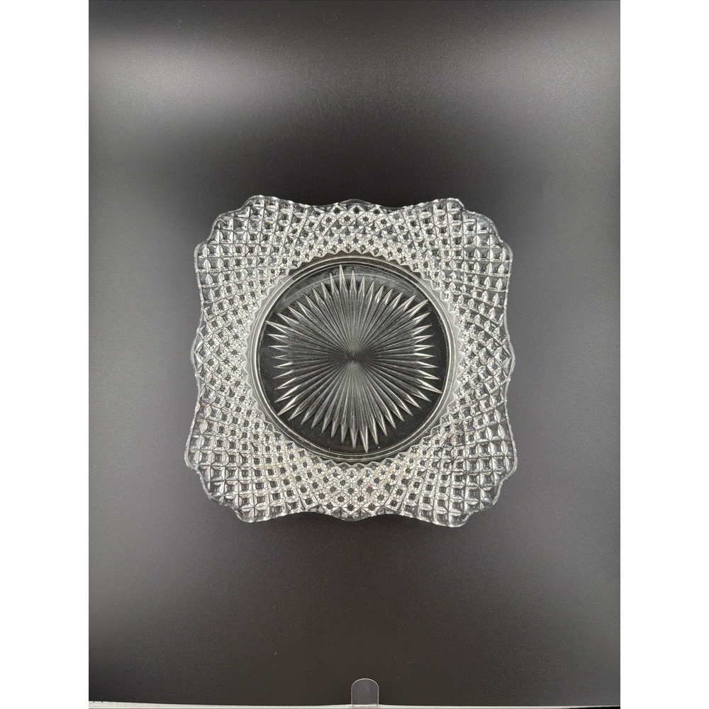Vintage Westmoreland English Hobnail Clear Glass 7" Square Salad Plate